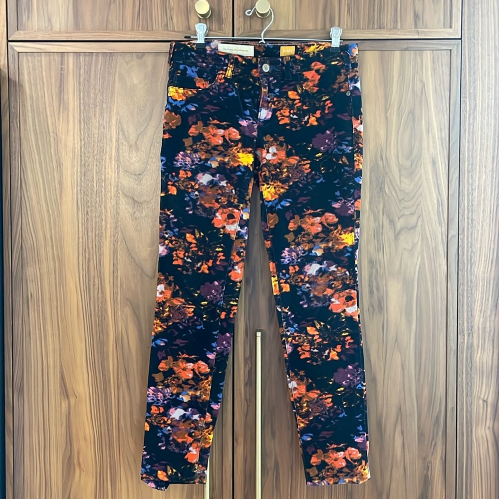 Baby whale corduroy floral pants